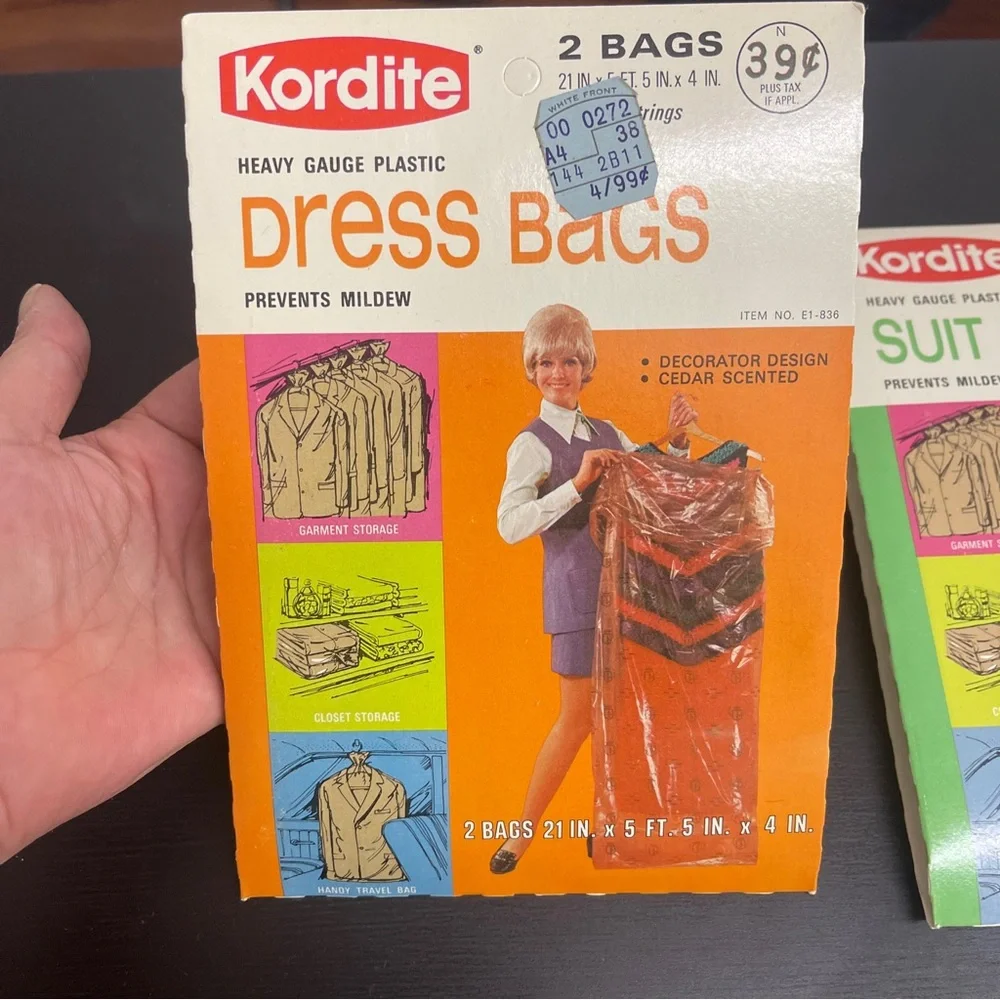 Vintage unused Kordite Suit and Dress Bags.